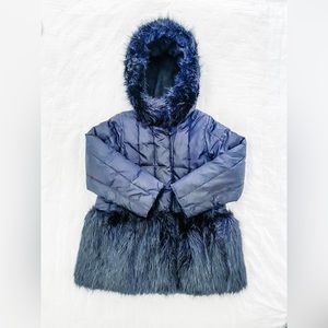 Crew Cuts Navy Fur Lined Coat